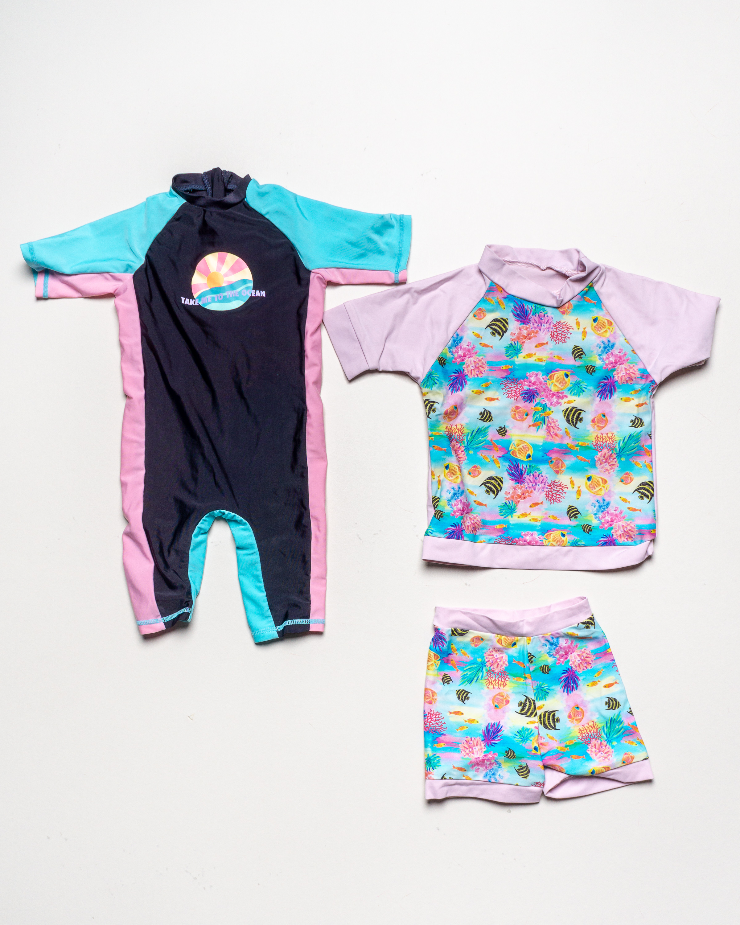 3 Teile Gr. 86 – UV Schutz Sonnenschutz T-Shirts Strandkleidung Baby Overall
